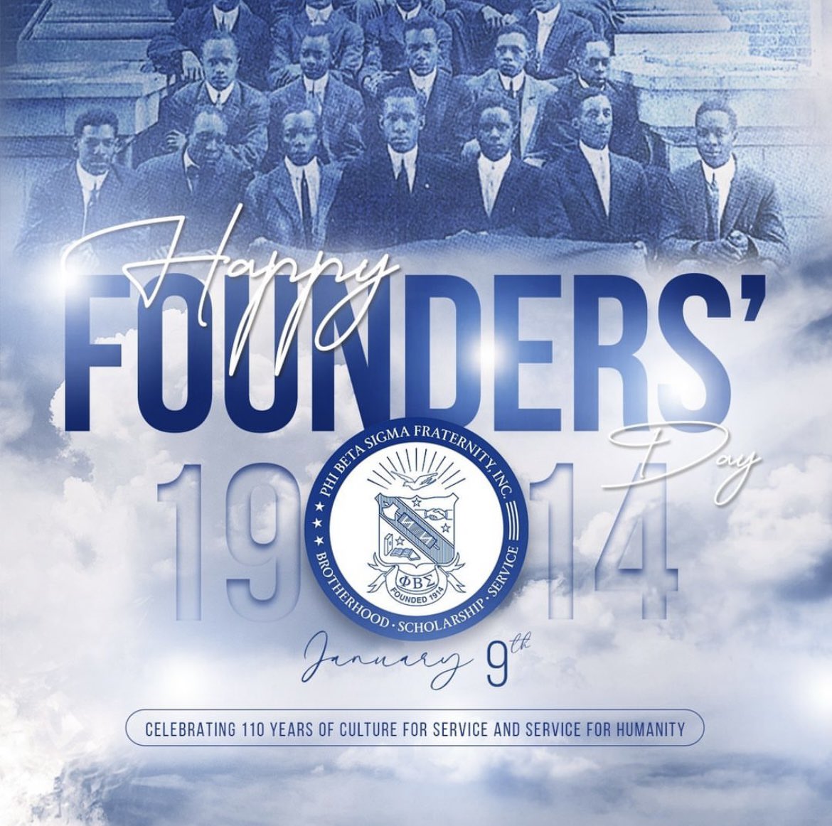 Happy Founder's Day from the Delta Theta Chapter of Phi Beta Sigma Fraternity, Inc. 110 years of Brotherhood, Scholarship, &amp; Service 🤘🏾💙
#Sigma110 #pbs1914