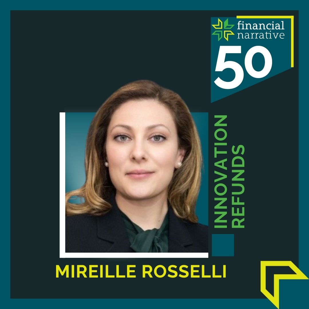 Our very own Mireille Rosselli has been recognized in The Financial Narrative 50, a testament to Mireille's outstanding work in MarComms. Please join the Innovation Refunds team in congratulating Mireille on this well-deserved achievement.