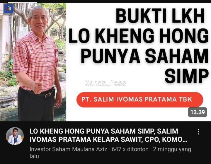 Saham_fess's tweet photo. Bukti Lo Kheng Hong (LKH) punya saham SIMP, PT Salim Ivomas Pratama
Klik link
👇👇👇
https://t.co/qYxne2UpHG
Channel Youtube
Investor Saham Maulana Aziz
#sawit #cpo #consumergoods #minyakgoreng #bimoli #palmia #amanda #delima shm! https://t.co/DMmUuloh4q