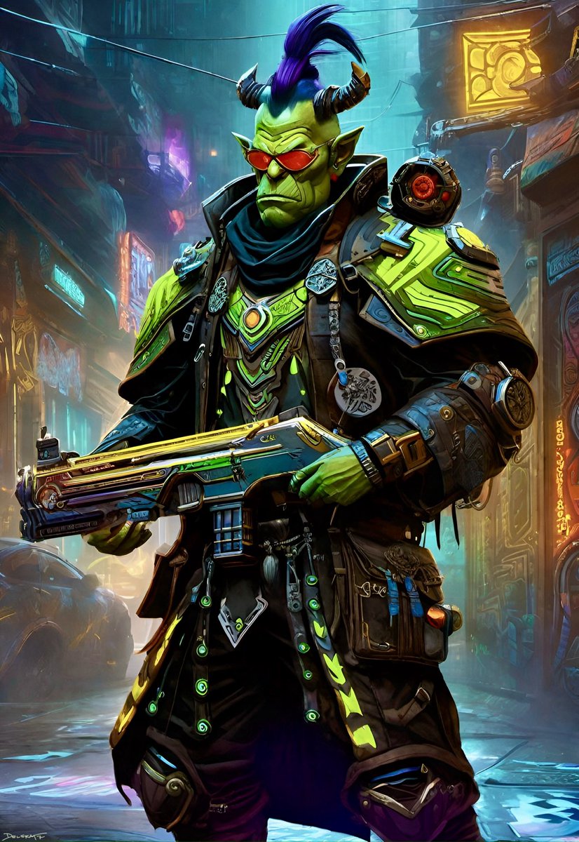 Delerat7's tweet photo. Orc Heavy / Shadowrun RPG Art
#Shadowrun #Cyberpunk #ShadowrunRPG #AiArt #AIArtistCommunity #sciencefantasy #ai https://t.co/FNSsq8Ewy8