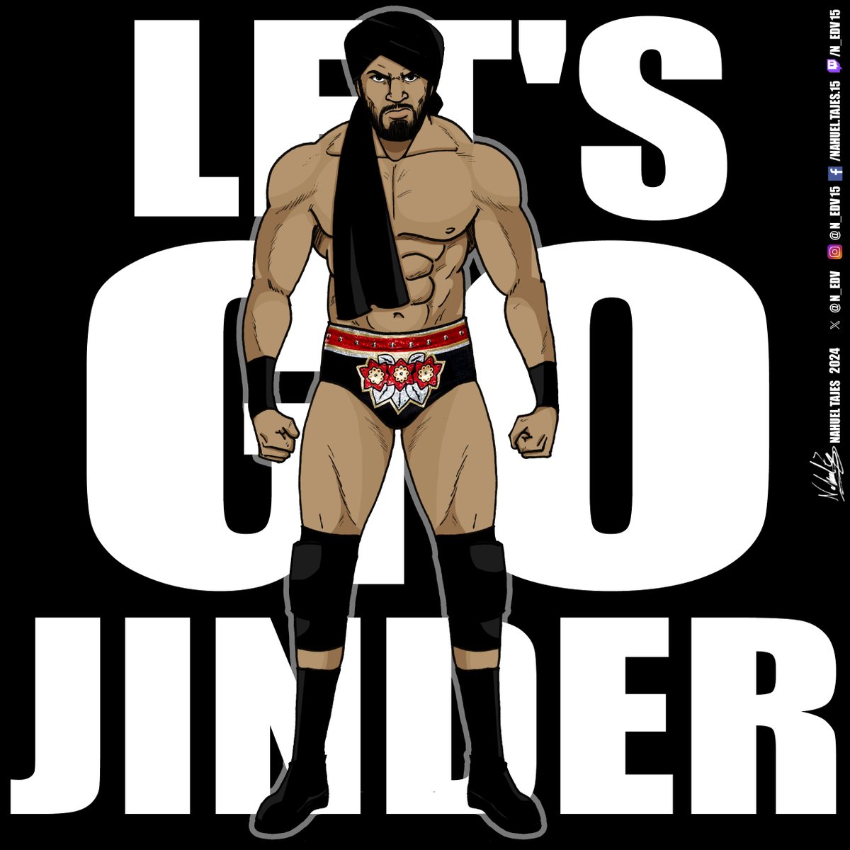 N_edv's tweet photo. Short story. In 2018 @JinderMahal was the 1st #WWE champion to compete in my country.
At M&amp;G he recognized my work and asked his colleagues to sign an extra piece for me.
So there is no doubt that I will always be on the Modern Day Maharaja's side.

#JinderMahal #LetsGoJinder https://t.co/jiyuV8cmZr