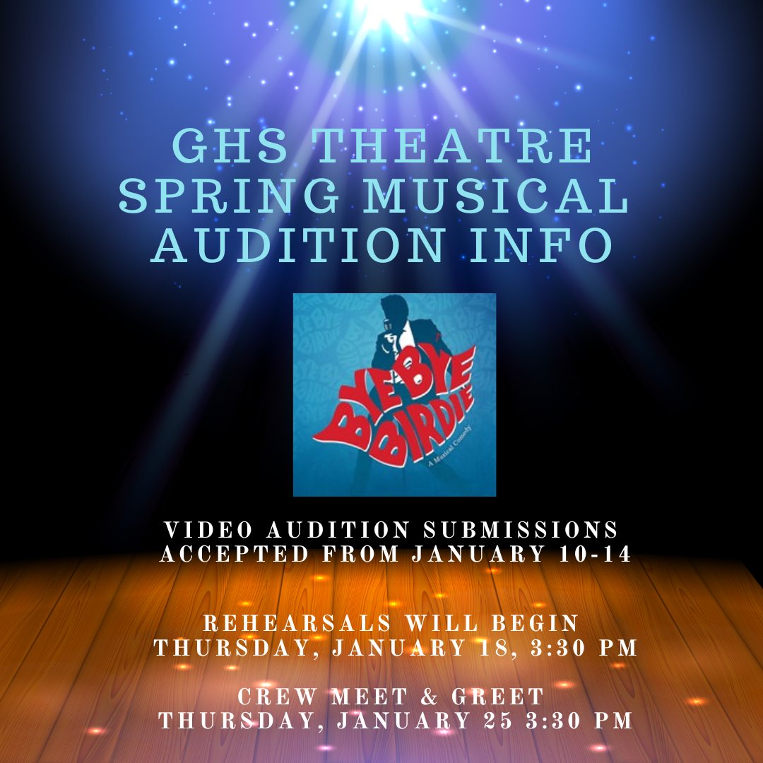 Spring musical auditions are this week! 🎭Visit graftonps.org/Domain/450 for details!