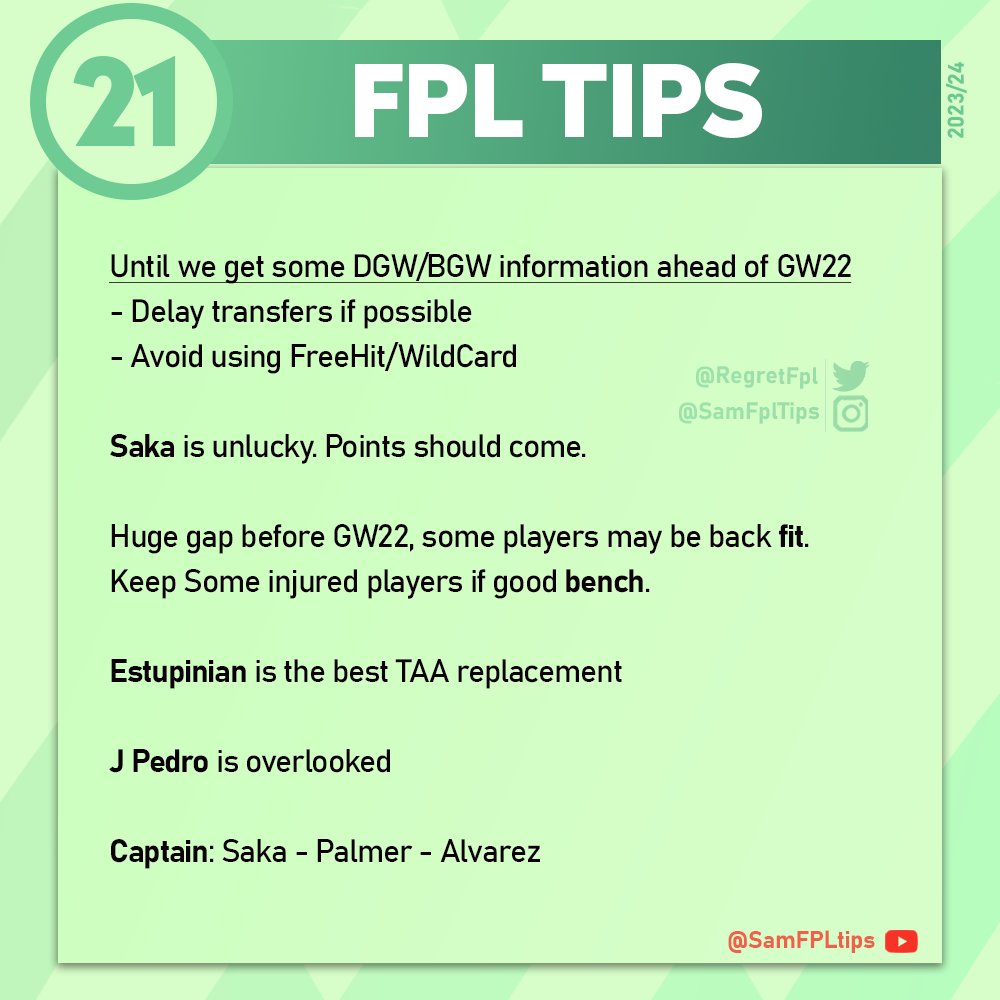 RegretFpl's tweet photo. ๐จ #๐๐ฃ๐ ๐ง๐๐ฃ๐ฆ ๐๐ข๐ฅ #๐๐ช๐ฎ๐ญ ๐จ
#SamFPLtips https://t.co/LlBSQ2xOxc