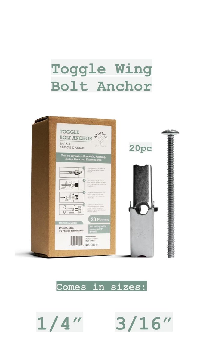 ugc_maddy's tweet photo. Mortice &amp; Tenon has a curated selection of heavy duty wall anchors that can hold up to 120lbs!! 💪🏼 

FAST &amp; FREE shipping with Prime ✅

Check them out on IG &amp; Facebook! 

#morticeandtenon #marketing #wallanchors #homerenovation #diy #construction #usabusiness #smallbusiness #UGC https://t.co/GQnPlhM22R
