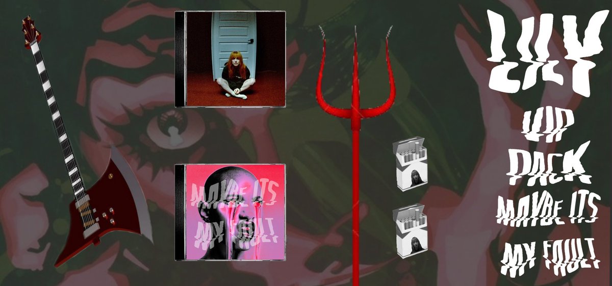 billieeiwd's tweet photo. extremely grateful for this vip pack on fire from @THEL0UVR3  new single 🩷  #MIMF🎸 lov u 💜 https://t.co/PZOObwp7Oy