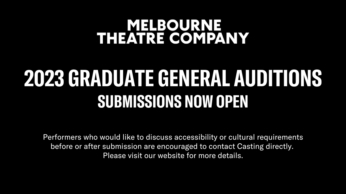 MelbTheatreCo's tweet photo. 🎭 We're holding General Auditions for 2023 #Graduates of Australian full-time bachelor degree courses majoring in performance (Acting and Musical Theatre) from Monday 4 March.
Find out more at https://t.co/UHL0skVE2Q
#Casting #Theatre #Audition #GeneralAudition #Actor #ArtsGrad https://t.co/dJDVOm5IgQ