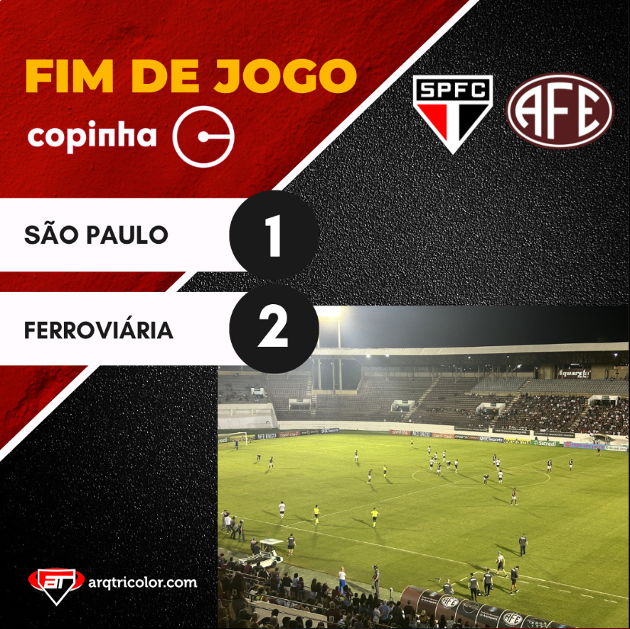arqtricolor's tweet photo. Fim de jogo na Arena Fonte Luminosa.
Sofremos a 1ª derrota na Copinha. Os dois times entraram em campo já classificados, mas com a vitória, a Ferroviária terminou a 1ª fase como líder do grupo 7.

O pr��ximo adversário do Tricolor será o Ceará com detalhes ainda a serem definidos pela FPF.
📷 @ogabrielsa