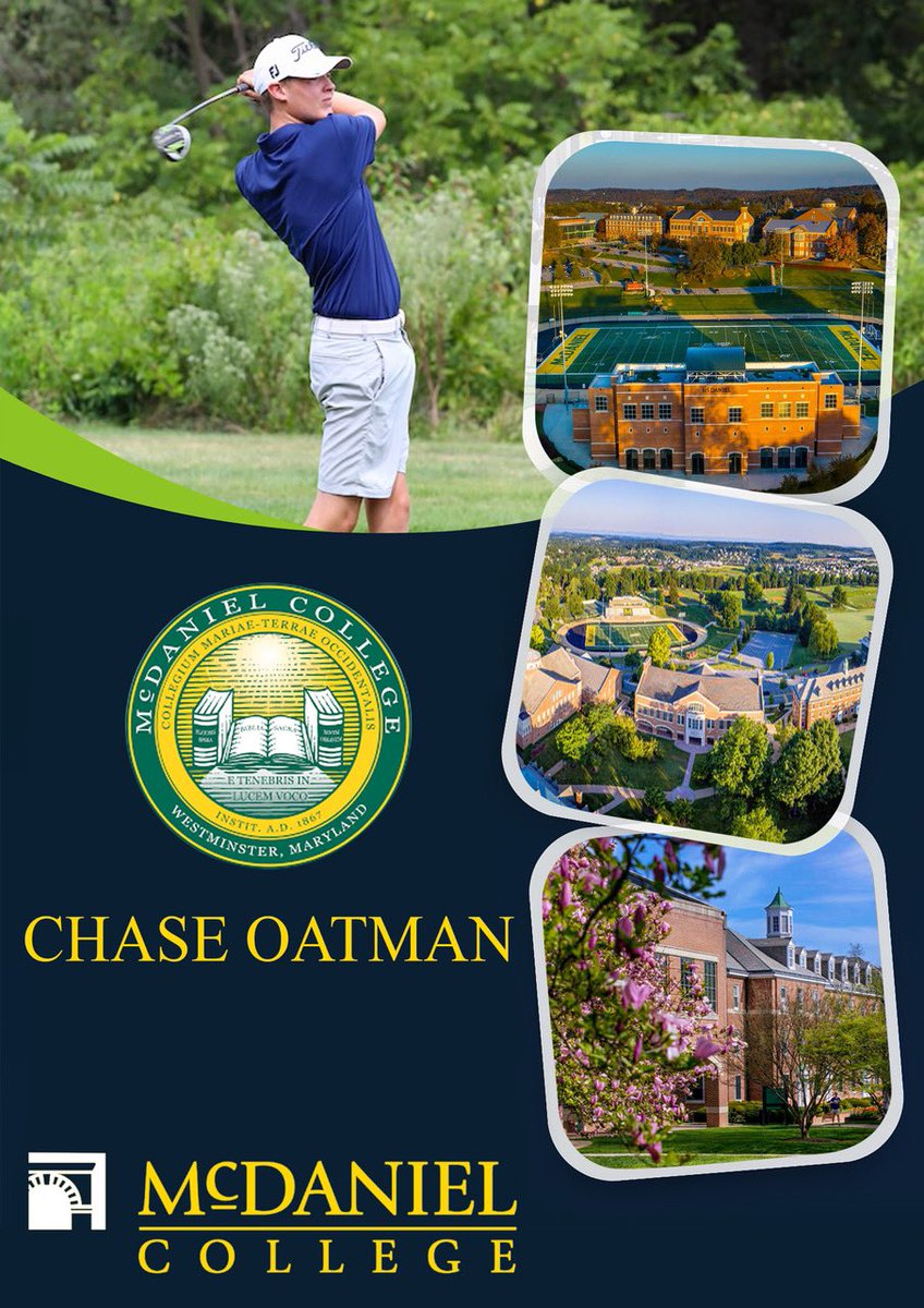 OatmanChase's tweet photo. I’m excited to 
announce my commitment to continue my academic and athletic career at McDaniel College. I would like to thank Coach Moyer for this amazing opportunity. I am also very blessed to have family, friends, and coaches, who have helped me along the way. Go Green Terror! https://t.co/2jzxK7lgon