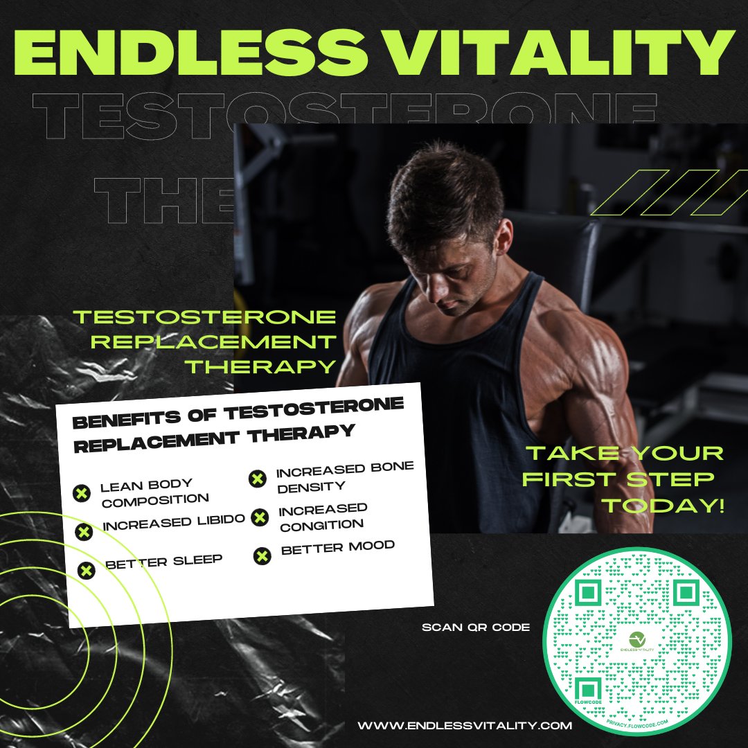 EndlessVit's tweet photo. Unleash your vitality with Testosterone Replacement Therapy! 🚀 Elevate energy, enhance focus, and ignite your passion. At Endless Vitality, we're here to guide your journey to renewed vitality. Ready to optimize your health? 💪 #TRT #EndlessVitality #WellnessRevolution https://t.co/fcn2pSozLq