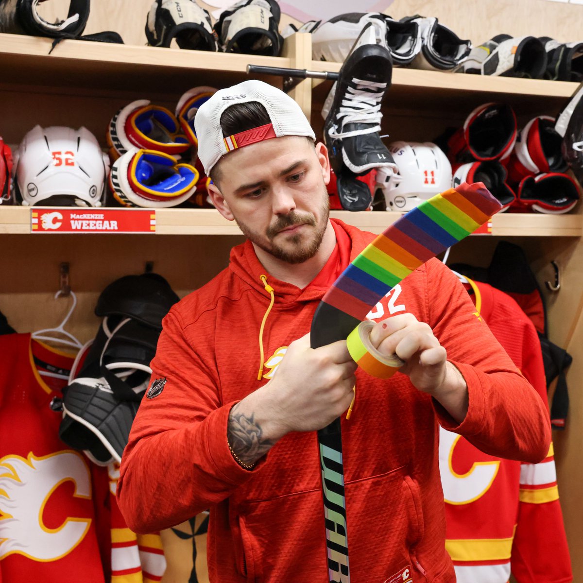 NHLFlames's tweet photo. Immaculate tape job. https://t.co/wPqmfXvKJ6