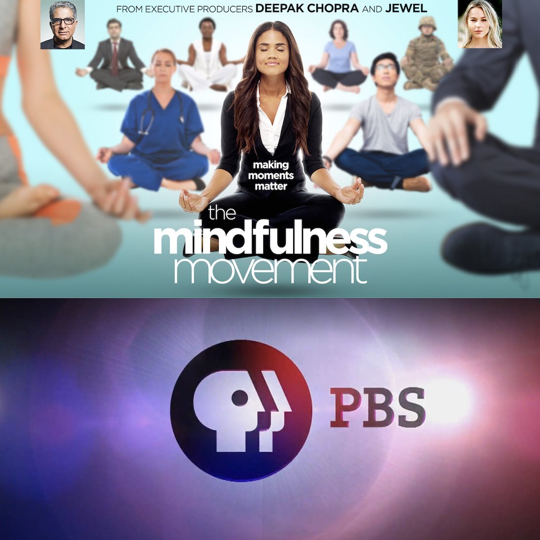 .@MindfulnessMvmt that I executive produced & appear in with @DeepakChopra is now airing on PBS stations across the US & on the PBS website/app! @InspiringChldrn is proud to be a sponsor & appear in the film. Visit themindfulnessmovement.com/pbs-broadcasts to find air dates for your local station