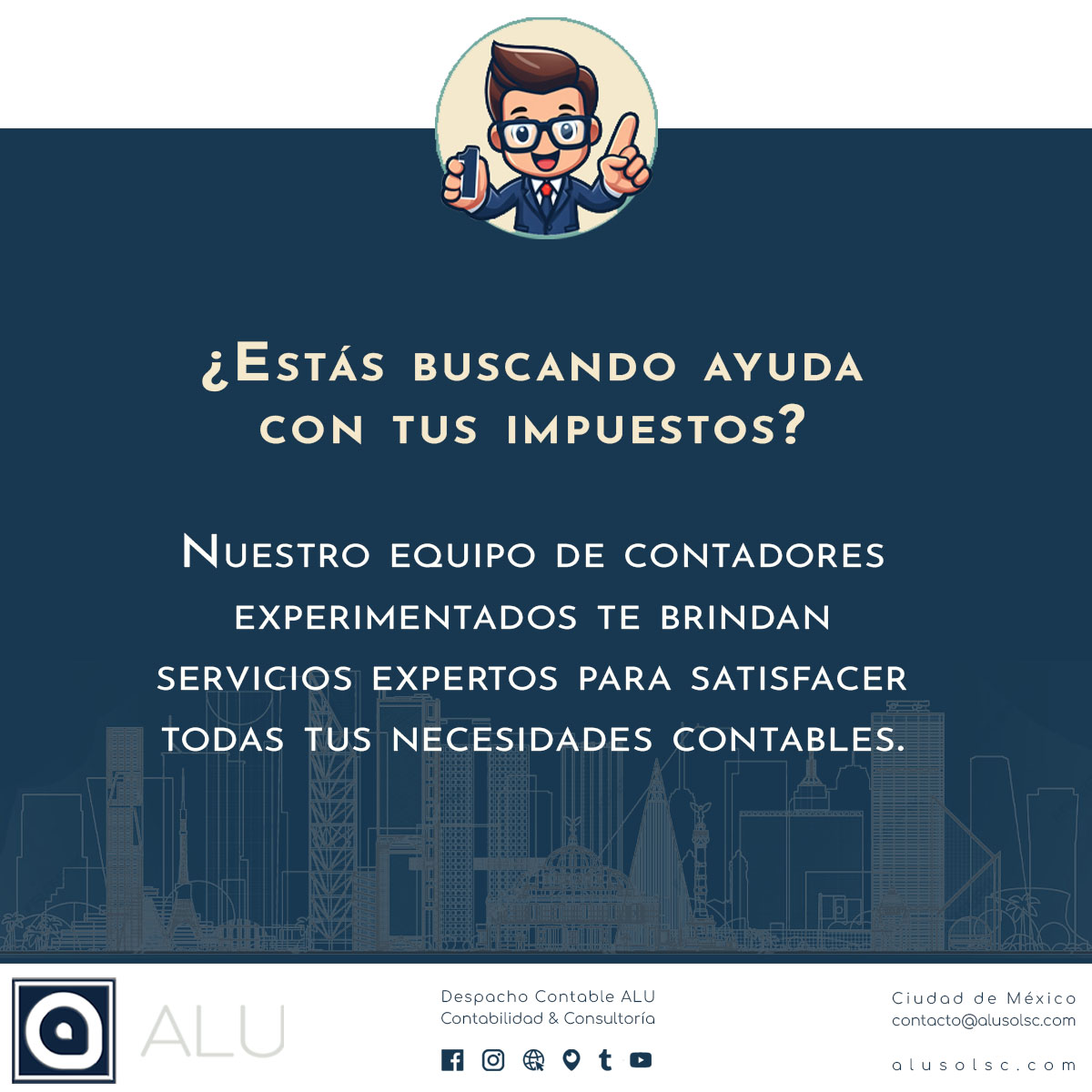 Alu_Contadores's tweet photo. ¿Estás buscando ayuda con tus impuestos?

Nuestro equipo de contadores experimentados te brindan servicios expertos para satisfacer todas sus necesidades contables.

https://t.co/xOMcJm0EO6

#ServiciosContables #ContadoresPublicos #Impuestos #DespachoContable https://t.co/3Hk4dSLGB1