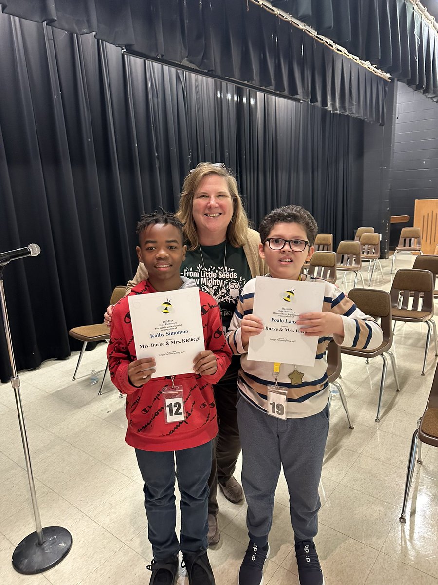 Super proud of all our Spelling Bee contestants! Way to go to our winner Paolo and runner up Kolby!! Making Oaks proud!