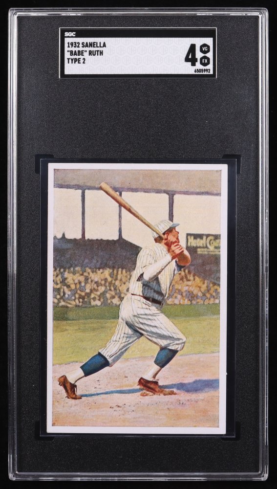 LimitedCards's tweet photo. Was just 👀 looking through some items currently available from @PristineAuction and came across these awesome sports cards!🌟🌟🌟

Click➡️https://t.co/Rc8w8WDFnV

🔥Ernie Banks 1954 Topps #94 RC (PSA 4) (MC)
🔥Babe Ruth 1932 Sanella Margarine Type 2 / Sanella at Bottom #83B (SGC 4)
🔥2007-08 Upper Deck Employee Quad Jersey Michael Jordan / Kobe Bryant / LeBron James / Kevin Durant Relic Card #MJ/KB/LJ/KD2007 (BGS 8.5)
🔥Cade Cunningham 2021 Panini Spectra Colorblast #25 RC (PSA 10)