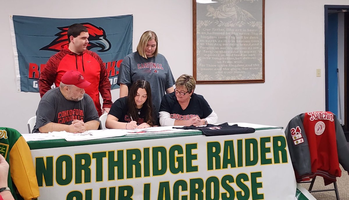 briankrider's tweet photo. One of the coolest things you will see all year. Multi-sport athlete, @gkercher2 at both @GoshenAD & @nridgeathletics signing to play #lacrosse at @cuaacardinals Concordia in #AnnAbor. Has 2 letter jackets from 2 #NLC schools. What a story. Great job Grace#

@CUAAWLAX @NRGirlsLax
@Raiders_Lax  @angdicarlo @Matt_LucasTGN @KenFoxTruth @AustinRHough @ghs_swimming @goshenprincipal @GoshenSchools