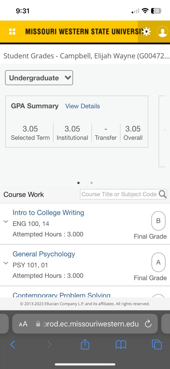 Elijah Campbell (@campbell_island) on Twitter photo 3.05 GPA for the fall semester πβ
<a href="/TylerFenwick2/">Tyler Fenwick</a> <a href="/EcoachJ/">Erik Johnson</a> <a href="/CoachEmoore/">Eriq Moore</a>
<a href="/MWSU_Football/">Missouri Western Football</a>
<a href="/MWSU_Recruiting/">Griffon Football Recruiting</a> 3.05 GPA for the fall semester πβ
<a href="/TylerFenwick2/">Tyler Fenwick</a> <a href="/EcoachJ/">Erik Johnson</a> <a href="/CoachEmoore/">Eriq Moore</a>
<a href="/MWSU_Football/">Missouri Western Football</a>
<a href="/MWSU_Recruiting/">Griffon Football Recruiting</a>