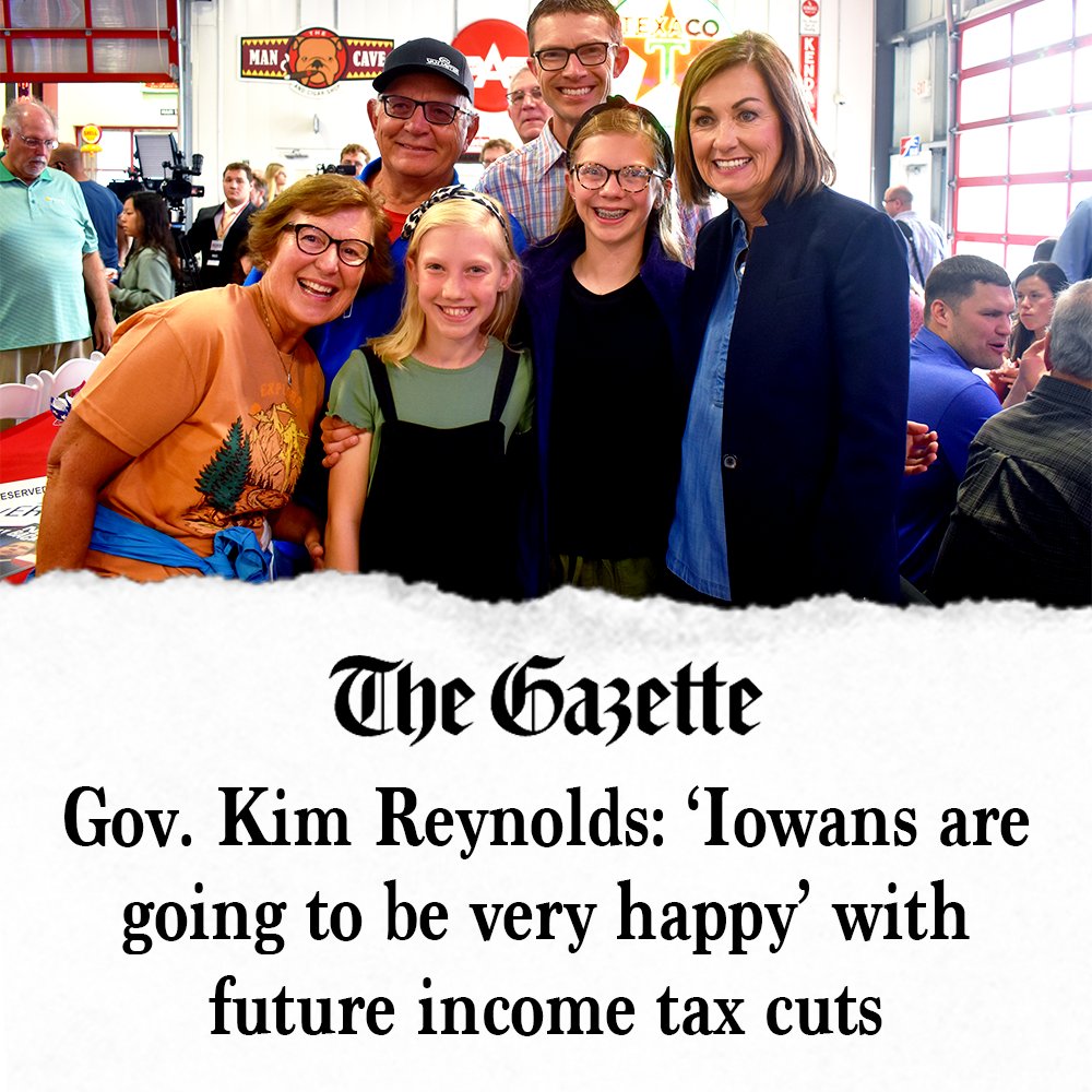 We will cut taxes for every Iowan who pays them. That’s a promise, and we’ll deliver.