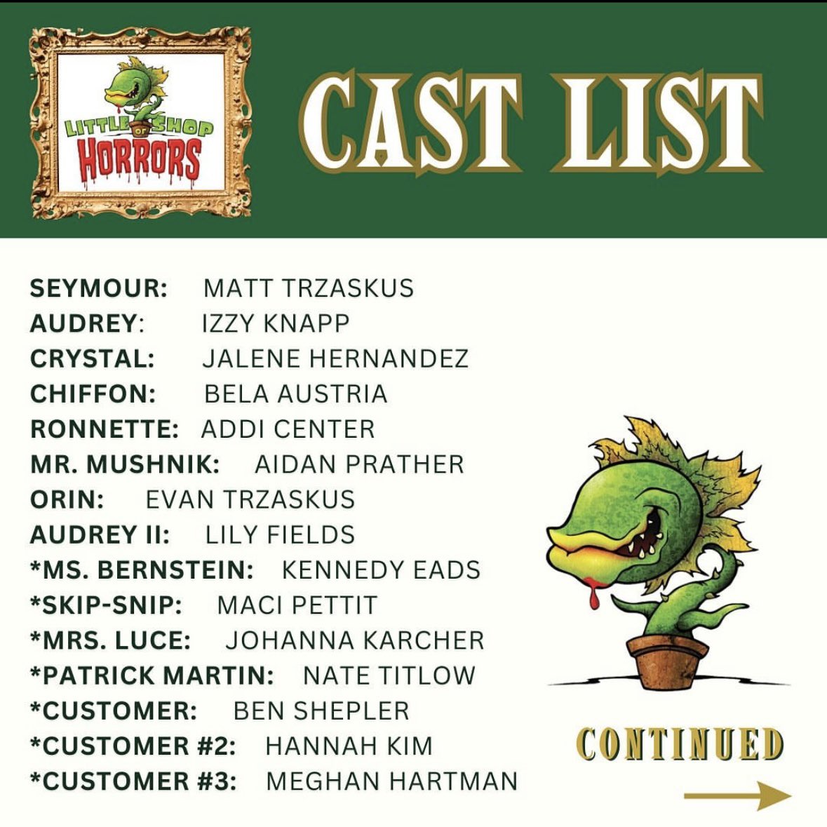 TheaterHhs's tweet photo. Congrats to our cast of "Little Shop of Horrors"!! https://t.co/s8kQHsv8ne