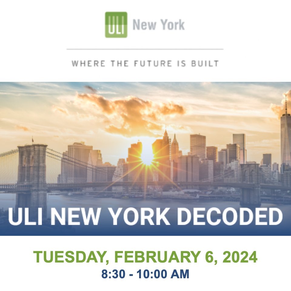 Attention current members & interested nonmembers! Join us on Feb 6 to learn about all things ULI NY! We will cover topics such as how ULI NY is organized, the local programs we offer, and how members can join various committees and councils! Register at on.uli.org/l2ZH50QpnoV