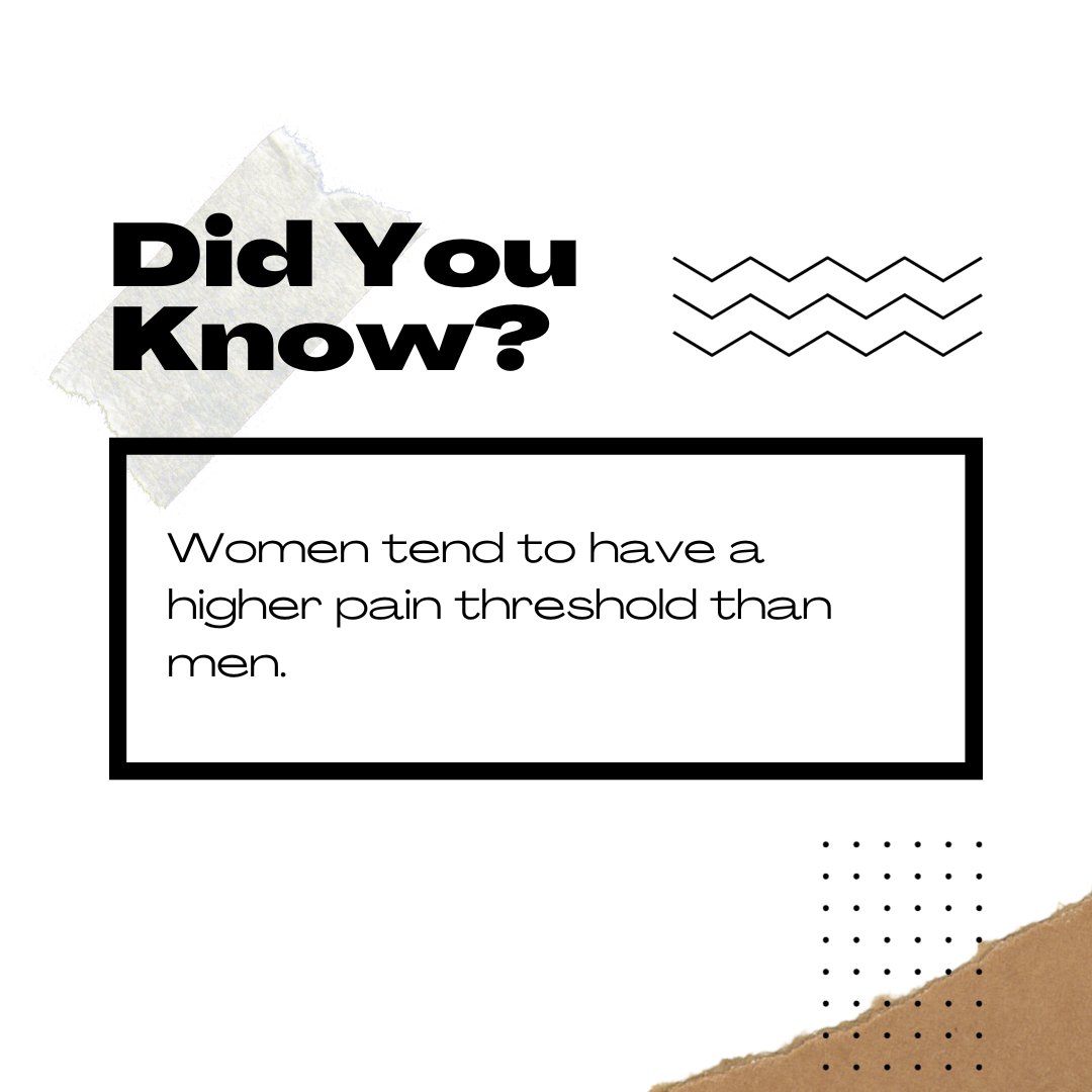 Altuslifesci's tweet photo. Trivia Tuesday
🤔 Did you know? Women tend to have a higher pain threshold than men. Tag a friend to test their knowledge! #TriviaTuesday #WomensHealth https://t.co/Cgsihai64Z