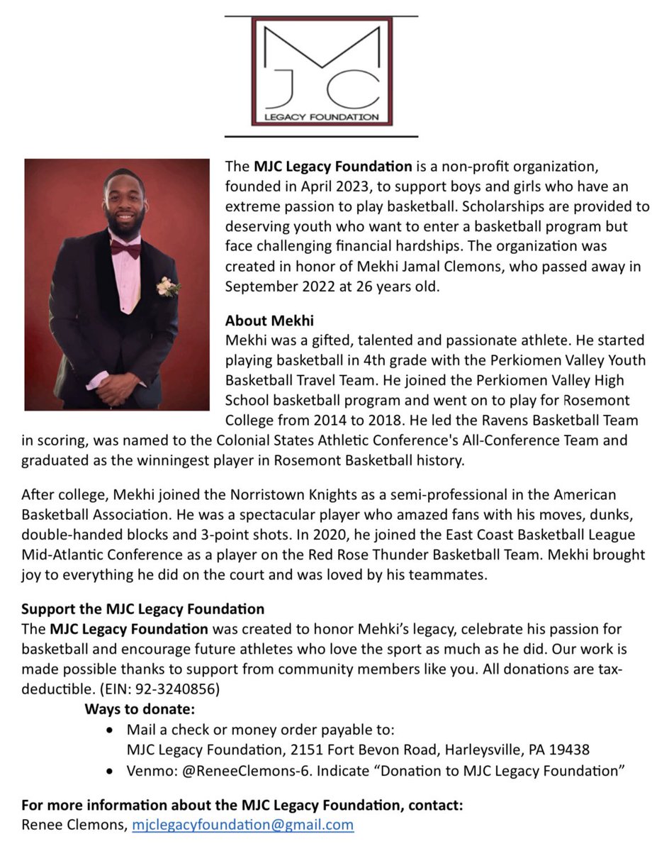 CoachPVhoops's tweet photo. Saturday 1/13 PV boys hoops will host 5 games to remember our former player Mekhi Clemons and help the foundation set up in his memory. Thanks to our partners at PVYB and the @souderton_bball teams for their participation. Raffles, prizes, and great competition to honor #13 https://t.co/9Pd9LAxi4j