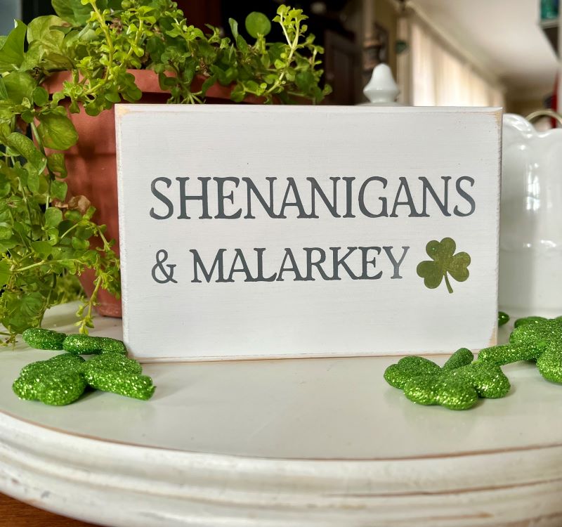 CountryWorkshp's tweet image. #Shenanigans and #Malarkey Mini Sign- Hand Painted - St Patrick's Day - Irish - Tiered Tray Decor - Wood Sign #IrishHome #smilett23 etsy.me/48qkSax via @Etsy