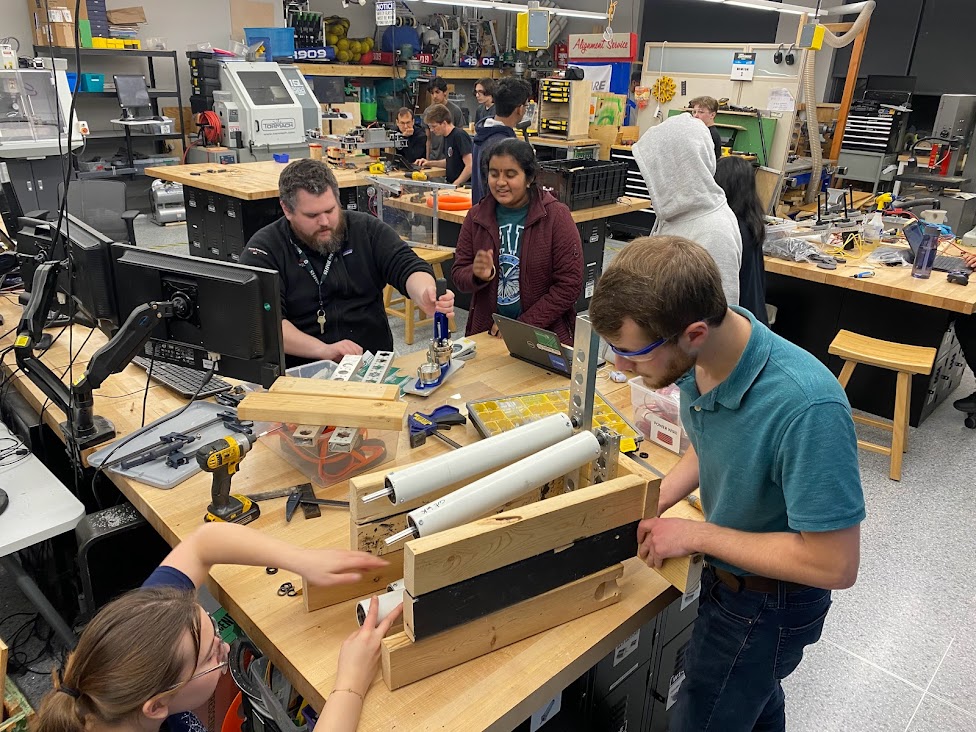 team4909's tweet photo. Lights, Camera, STEAM! Build Season has officially started, and we are making progress in the prototyping phase!
#omgrobots #nefirst #wearene #robotics #first #frc #crescendo #buildseason https://t.co/tQAfCCiPc6