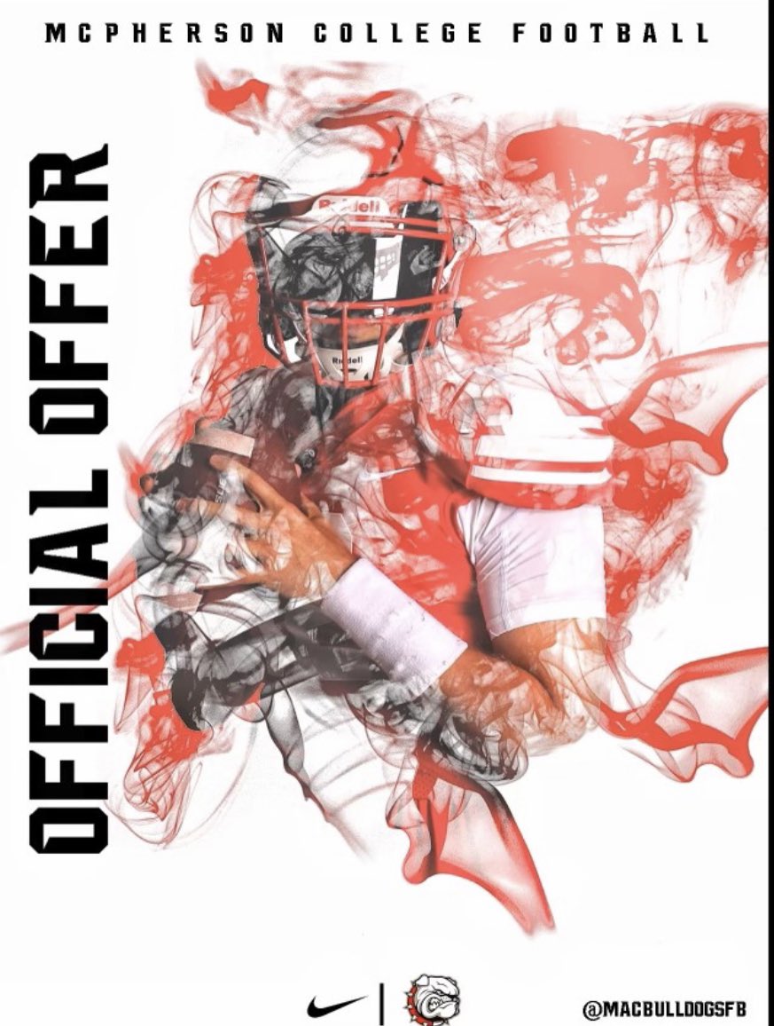 I am excited to announce that I have received a scholarship offer to continue my academic and athletic career at McPherson‼️<a href="/DemonsFTBL/">Golden Demons Football</a> @AthleteStrategy @EliteSpeedSp <a href="/RodCoaching/">Roderick Rogers</a>