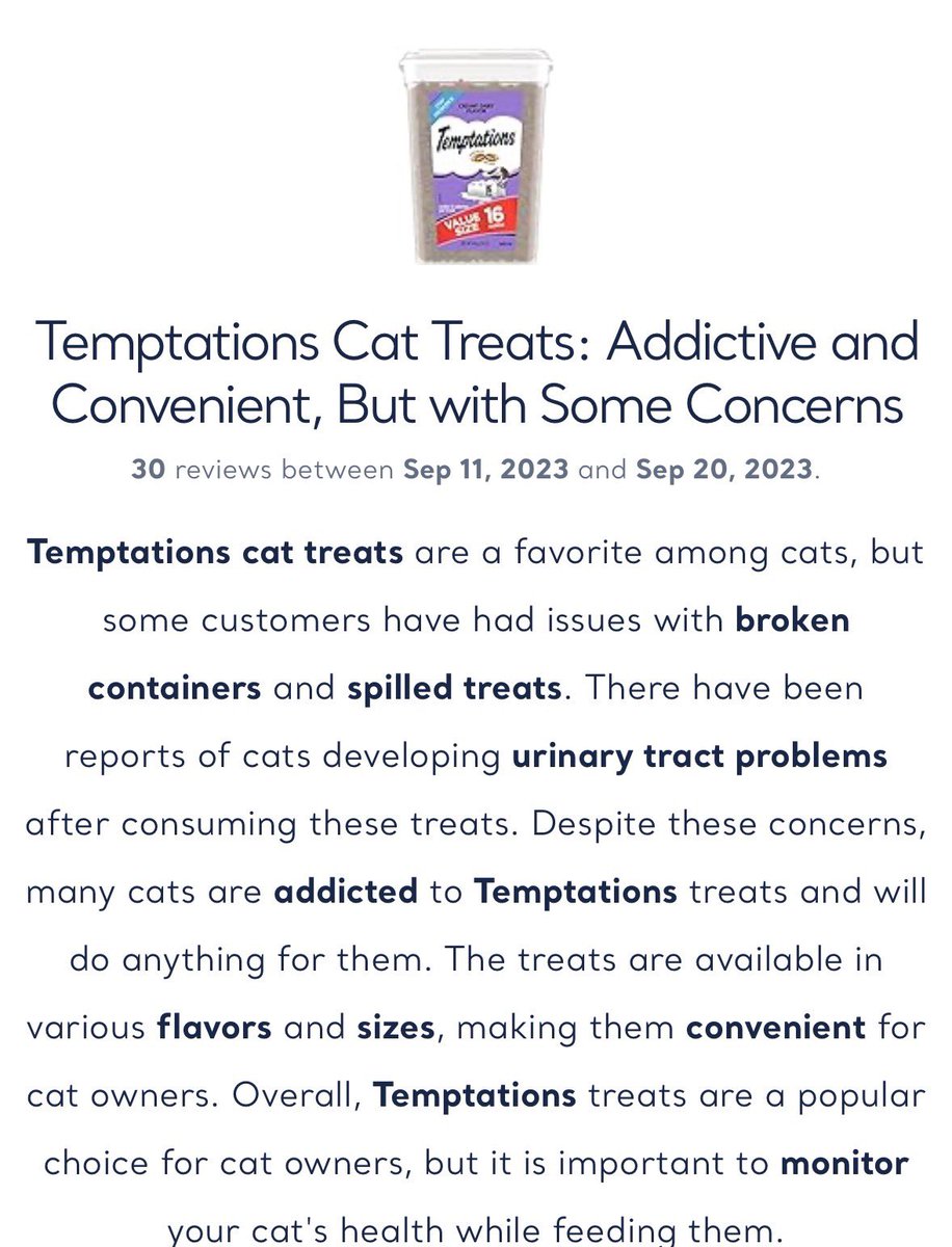 astrology_witch's tweet photo. 🚨CAT OWNERS!! my cat has been in and out of the vet for weeks now from urinary issues. this time, he had to have a blockage removed and stayed overnight with a catheter. after doing some research, seems like our story isn’t unique…his favorite treats are the crunchy Temptations https://t.co/Gjw5nbDxWm