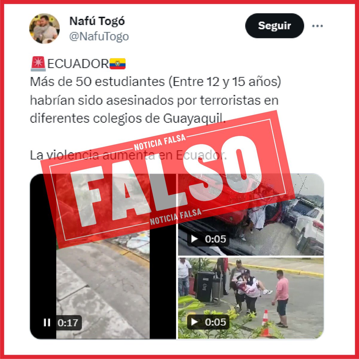 EducacionZ8_Ec's tweet photo. 🔊 IMPORTANTE | El Ministerio de @Educacion_Ec informa que estas noticias son falsas. 
Solicitamos a la ciudadanía mantenerse comunicado únicamente a través de canales oficiales. https://t.co/dsqBQ4Z0C7