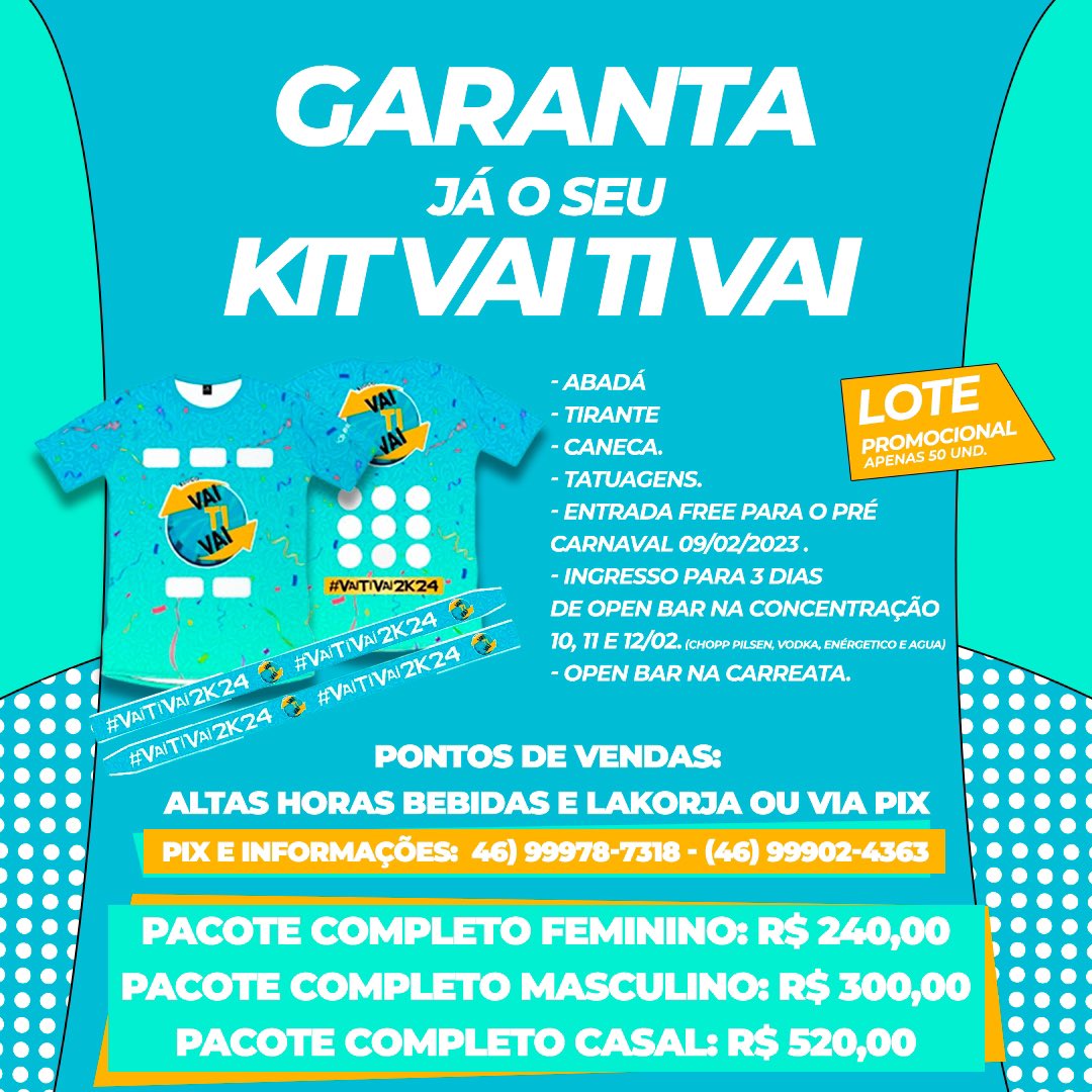 VaiTiVai1's tweet photo. Até 12x no cartão de crédito seus lindos e lindas. https://t.co/xgKhT1iyGu