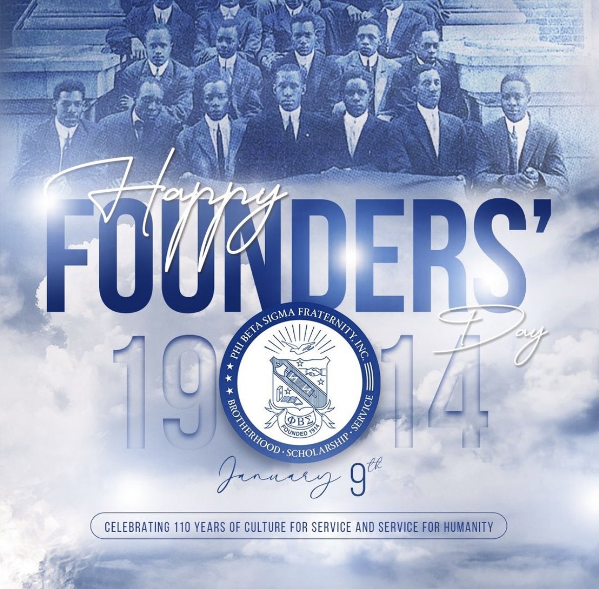 Happy Founders Day to the men of Phi Beta Sigma Inc. Thank you so much for 110 years of service 💙