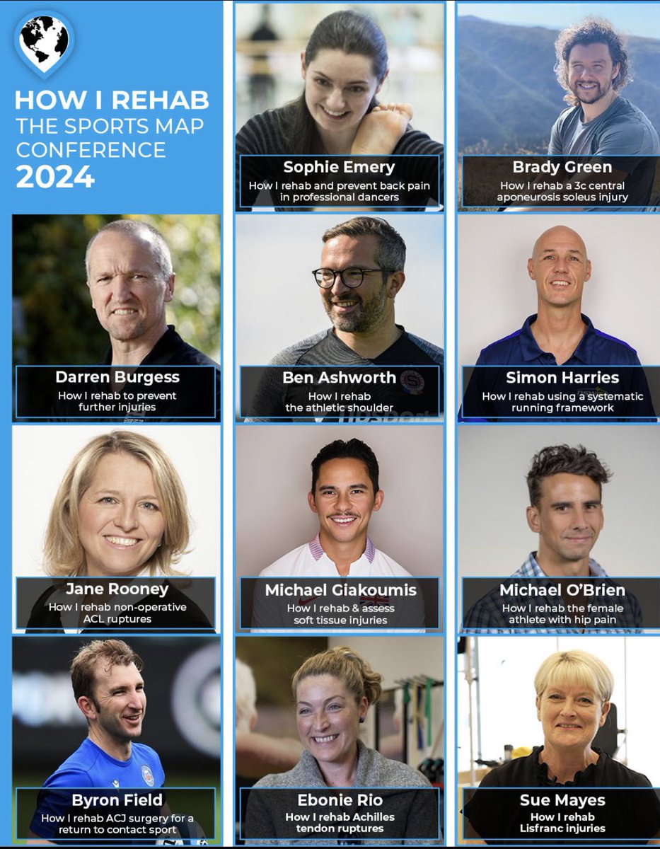 How I Rehab Conference 
10-11th Feb 
Join industry leaders as they delve into the latest in sports medicine &amp; rehabilitation. Gain unparalleled access to practical and in-depth presentations from the experts in their fields

Join in person or virtually at tr.ee/cHYcxqPLbi