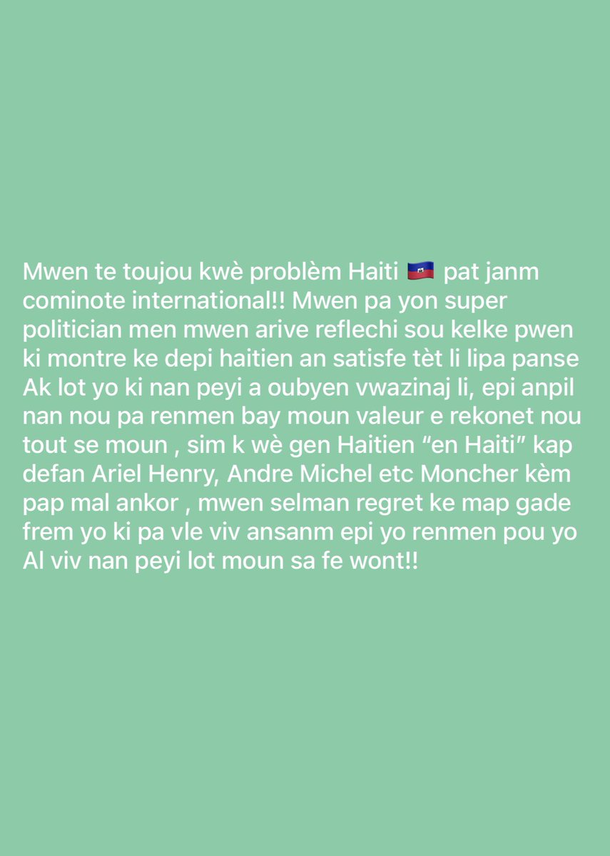 MarkensonBerna1's tweet photo. Hmmmmm Haitien  te toujou konsa https://t.co/yDehjwK75m