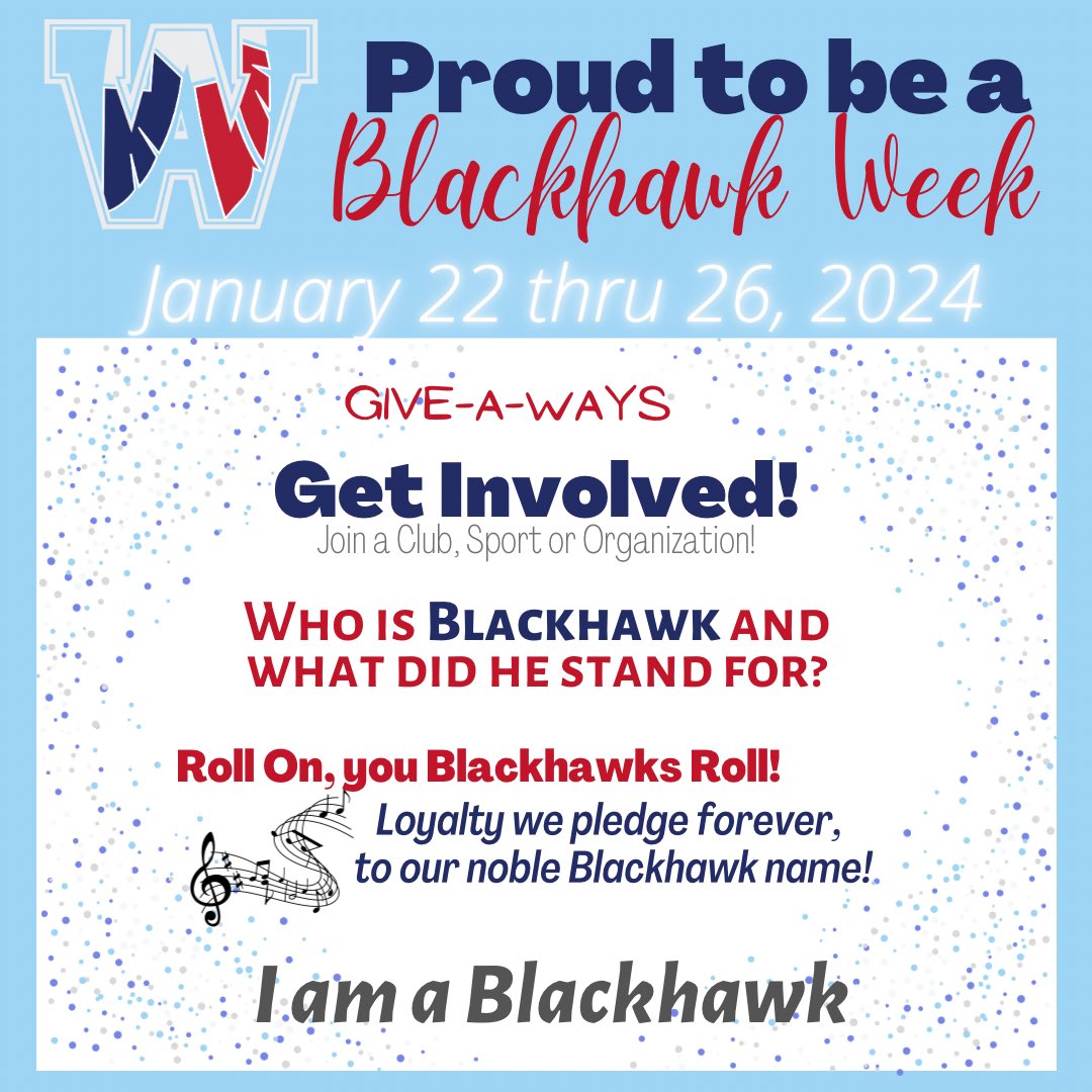 WAactivities's tweet image. #GetExcited Proud to be a Blackhawk Week is happening!!