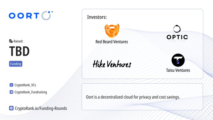 ⚡️@oortech, a decentralized cloud for privacy and cost savings, has raised a funding round with participation from @RedBeardVC,@OpticCapital
, Hike Ventures and @Taisu_Ventures.