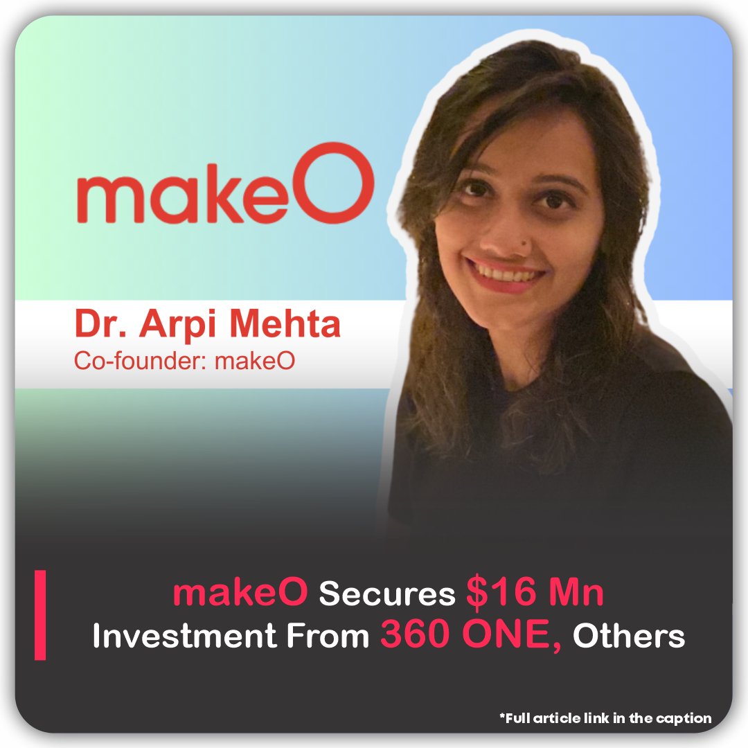 viestories_com's tweet image. In its most recent #fundraising round, makeO secured $16 million, or Rs 135 crore, with the help of 360 ONE (previously IIFL Wealth) and Ashish Kacholia’s investment office.

Read more - viestories.com/makeo-secures-…

#makeo #toothsi #funding