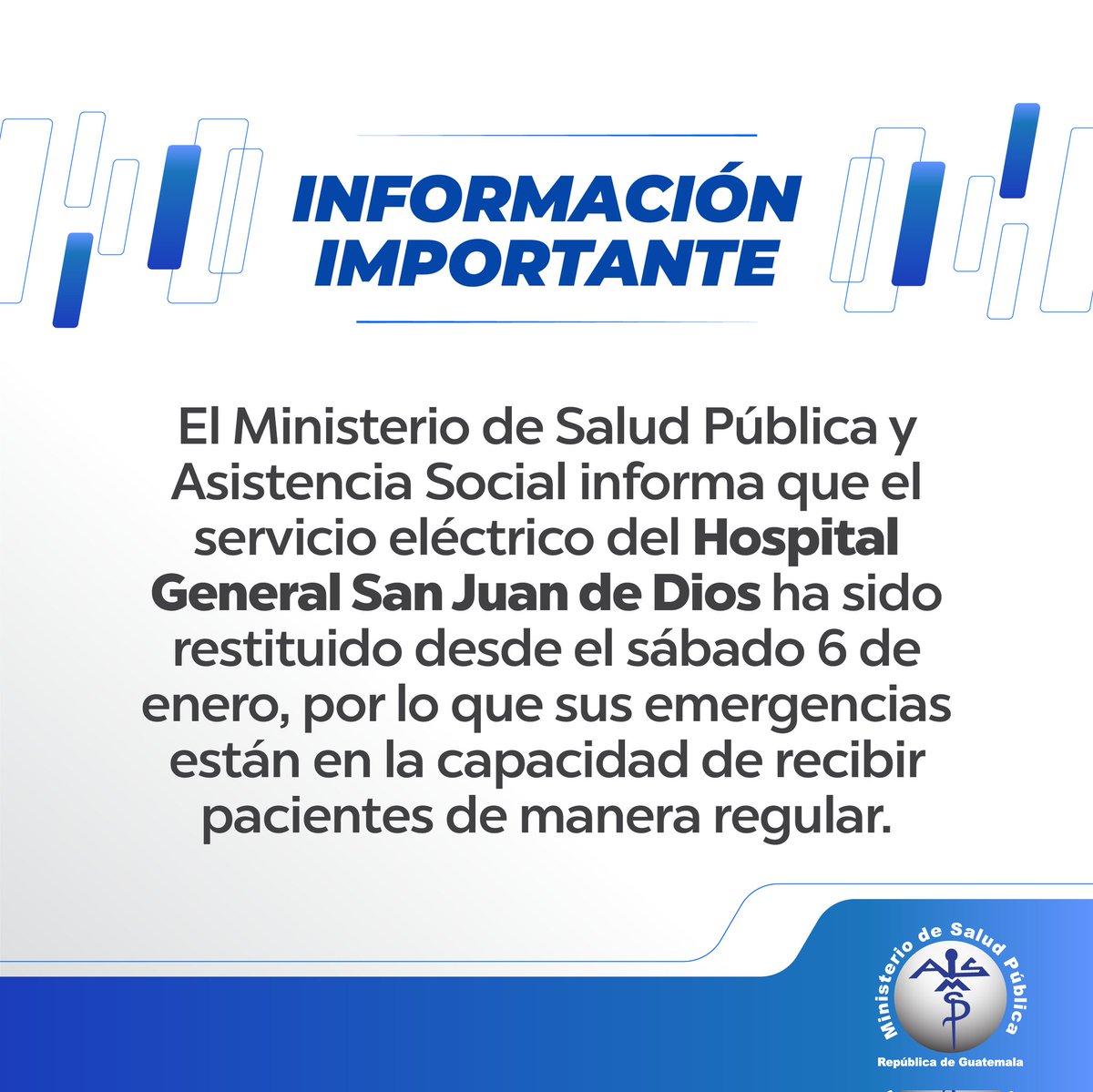 #MSPAS | El Ministerio de Salud Pública y Asistencia Social, comparte información importante 👇