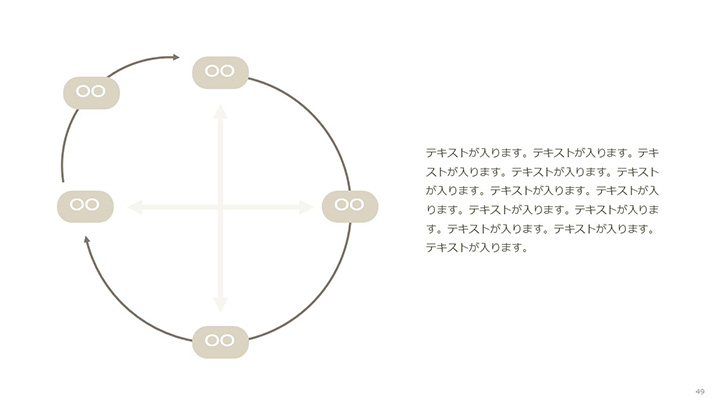 enpreth's tweet photo. 【1日1つ覚えれば資料作りがラクになる】
関連情報が全て繋がっていることを示す図解

作成　　パワーポイント
用途　　図解
要素　　図形 / 線 / テキスト
サイズ　16:9

https://t.co/RRP0soySev https://t.co/qiFVAnAKxh