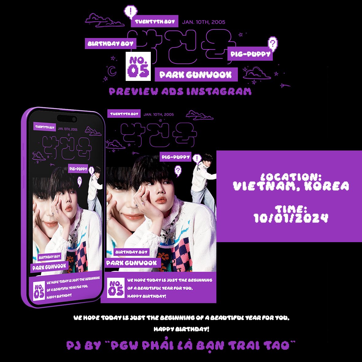 kubesiuktr's tweet photo. 𝐈𝐧𝐬𝐭𝐚𝐠𝐫𝐚𝐦 𝐚𝐝𝐬 𝐛𝐢𝐫𝐭𝐡𝐝𝐚𝐲 𝐟𝐨𝐫 𝐦𝐲 𝐛𝐨𝐲𝐟𝐫𝐢𝐞𝐧𝐝 - 𝑷𝑨𝑹𝑲 𝑮𝑼𝑵𝑾𝑶𝑶𝑲 ✧⁠*⁠。
📍 location : Vietnam - South Korea 
🗓️ time : 10/01/2024
🍀 ai thấy tág mình trên x nha 

gia đình iu em🫰
#찬란하게_빛날_건욱이의_스물
#AceOfStarsGunwook
@ZB1_official https://t.co/BcygbvznUz