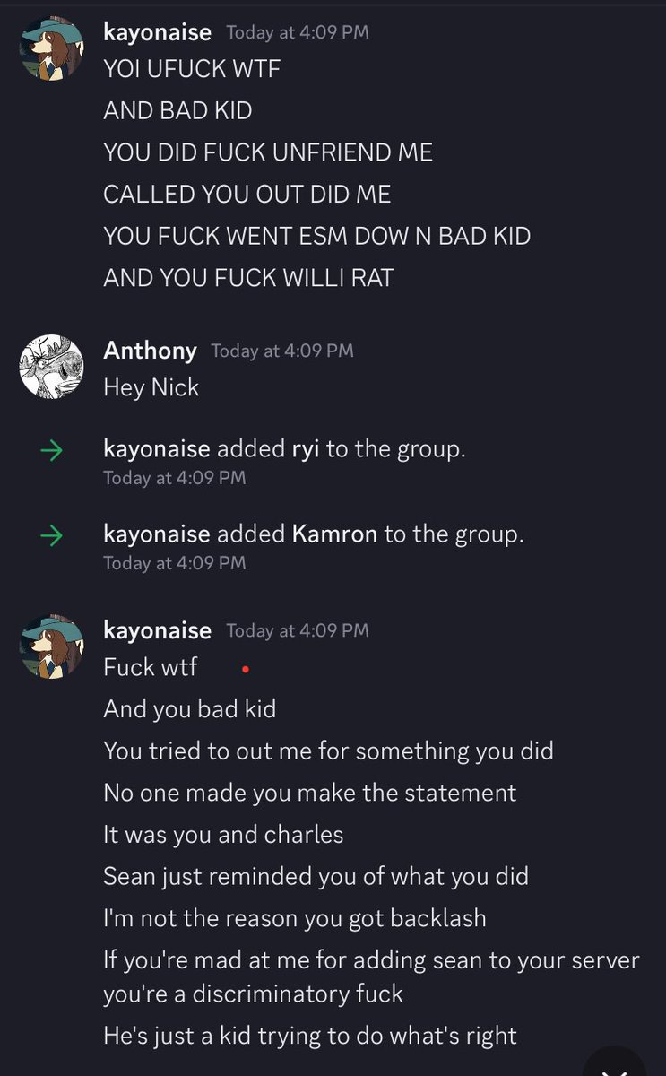 Shepard18Sean's tweet photo. anthony72633 willi1515 is bad kid and they spy on server And anthony72633 make fun me . And my friend kaybe did told me and my friend good @nick_bram27 . #autistic #kidsafe. https://t.co/E8svPVpA05