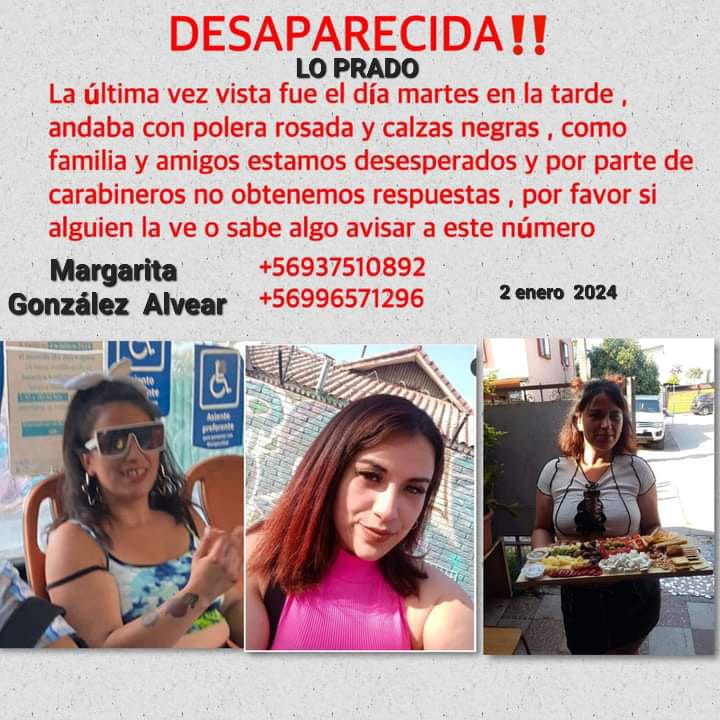 charliehabla_'s tweet photo. Extraviada Margarita González 26 años #LoPrado
👇👇👇 https://t.co/5tML5pUVpZ