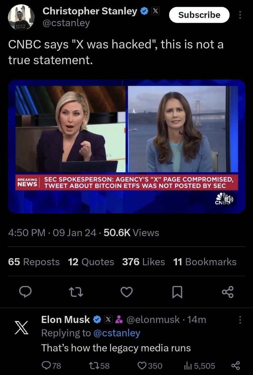iAnonPatriot's tweet photo. BREAKING 🚨

X EMPLOYEE SAYS THE SEC’S X ACCOUNT WAS NOT HACKED. 

🤔🤔 https://t.co/jJXZeKnWR4