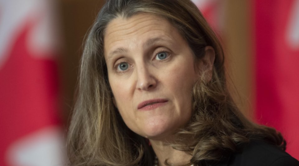 liz_churchill10's tweet photo. This is the granddaughter of a former Nazi and the Deputy Prime Minister of Canada, Chrystia Freeland.

This isn’t a coincidence. 

This is the face of modern-day Tyranny. 

She belongs in Prison. https://t.co/B27goWbdNe