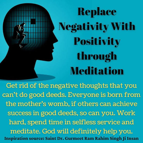 AnitaIn46636255's tweet photo. Saint Gurmeet Ram Rahim Ji while giving #LifeChangingTips Says that Meditation will provide us a true sight, from that, we can see thing as they are, and, Meditation give us Positivity and this positivity is totally based on practicality.
#WednesdayWisdom 
@DSSNewsUpdates https://t.co/HX3gkpSYfv