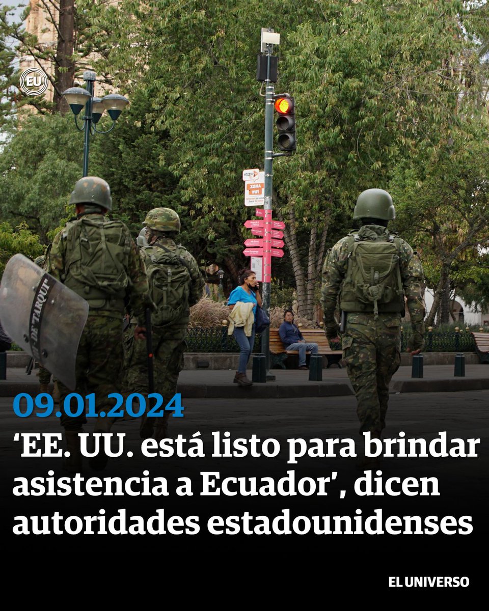 eluniversocom's tweet photo. ‘Estados Unidos está listo para brindar asistencia al gobierno de Ecuador’, dicen autoridades de la nación norteamericana ante la ola de violencia https://t.co/23m8t0ljlT https://t.co/vWCYGf5CHm