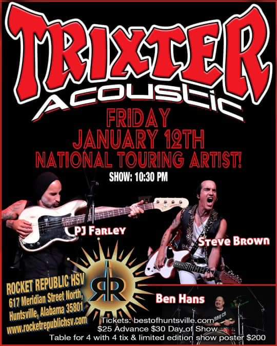 Coppermoon72's tweet photo. Join Steve Brown, PJ Farley and percussionist Ben Hans as they play all of TRIXTER'S biggest hits live and acoustic! This ain't your Mama's acoustic show! 
C'mon Baby Let The Good Times Roll!!!!

1-12 Trixter Acoustic 
https://t.co/IhwD2iyOUX https://t.co/OPvDK5F7nH
