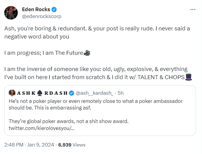 WriterJen's tweet photo. Why is anyone in the poker community giving this POS misogynistic grifter the time of day? C'mon, people. Seriously. He wasn't toxic enough the first time around? https://t.co/NpmxQeVcCc
