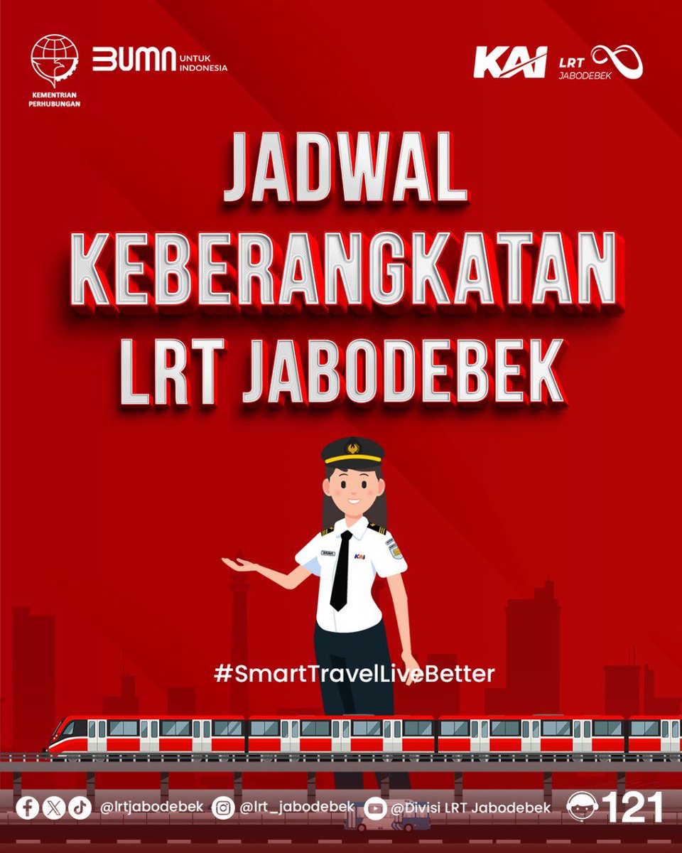 lrtjabodebek's tweet photo. Hai Teman Raina!
Berikut Jadwal Keberangkatan LRT Jabodebek
#lrtjabodebek #smarttravellivebetter https://t.co/StLptzZTzz