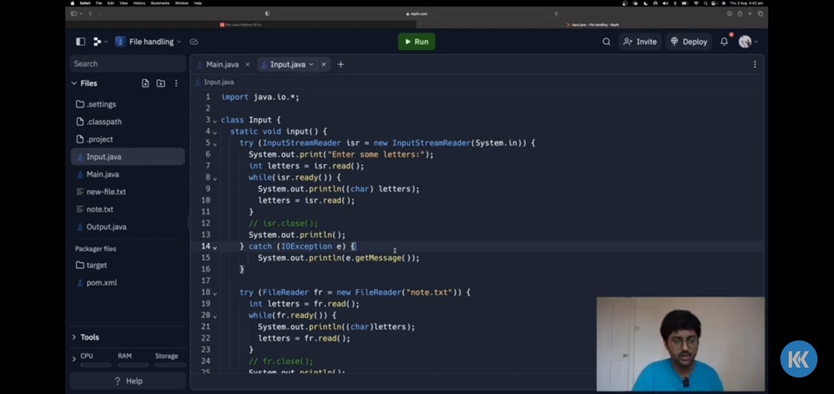 KIRAN_RAJ__58's tweet image. Day 6 of #100DaysOfCode
Understanding about file reader
&amp;writer , buffer reader &amp; write, files creating and deleteing and other operation on file.
Special thanks to Kunal making a
Such a simple video
#dsawithkunalkushwaha
#corejava
